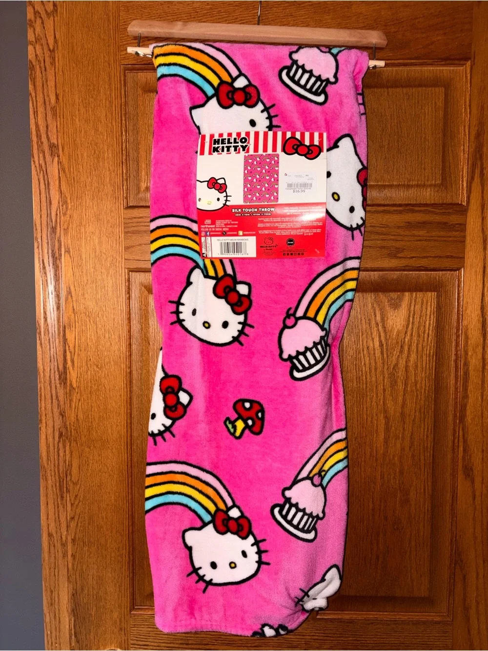 Hello Kitty Pink Plush Throw